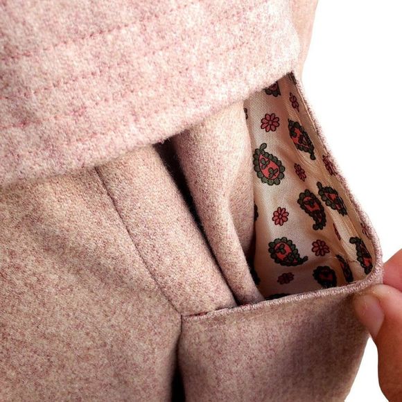 Vintage Pink Skirt Suit 70s Wool Office Wear M 8 10 Junior Belle - Picture 15 of 16